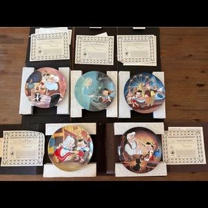 Vintage 1990’s Walt Disney Pinocchio Collector Series 5 Plate Set Edwin Knowles